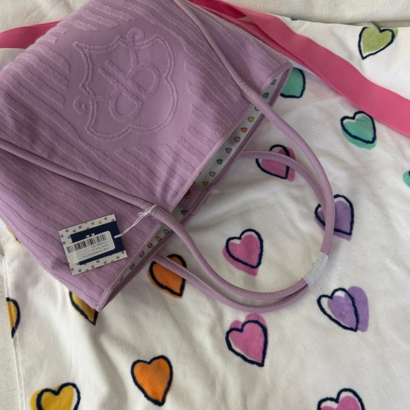 Roller Rabbit Accessories - Roller Rabbit x Target Beach Tote & Towel purple and hearts matching set